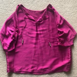 Michael kors bright pink flowy silk top. Size S